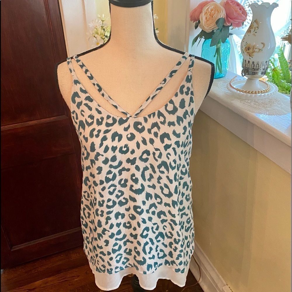 NWOT Ro & De Anthropologie Sheer Cheetah Cami Sz S
